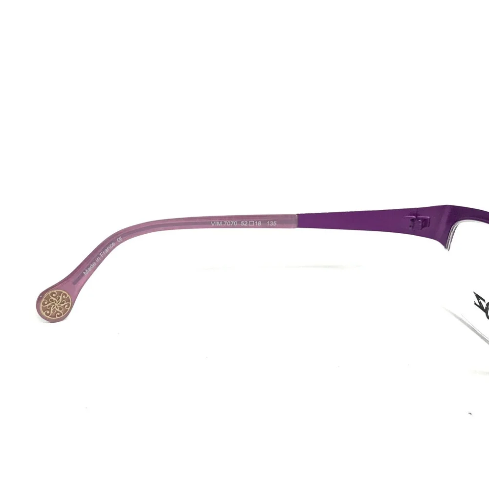 BOZ Eyeglasses Frames VIM 7070 Purple Cracked Earth Pattern Crystals 52-18-135